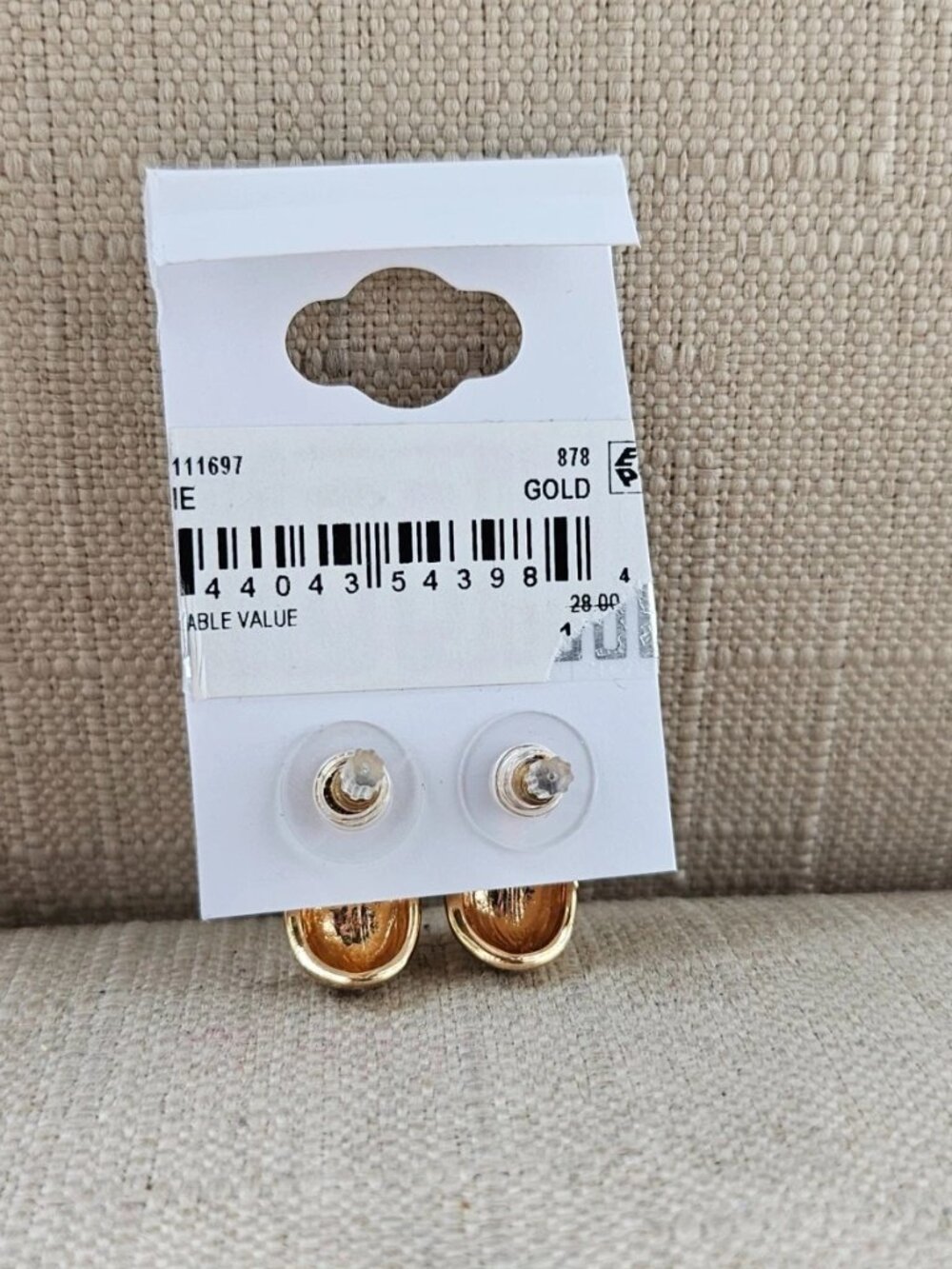 Natasha Women Earrings Gold Tone Stud Fashion Jewelry Crystal Centered NWT $28 - Picture 9 of 11